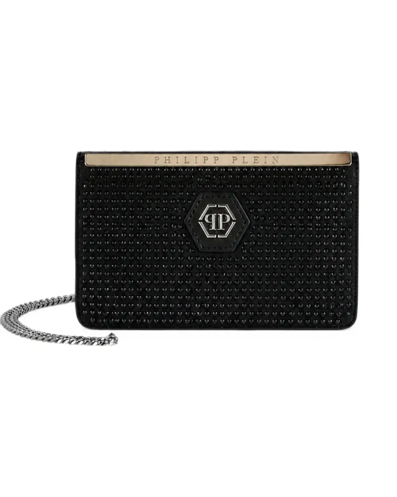 Philipp Plein Clutch mit Kristallen - Schwarz Schwarz