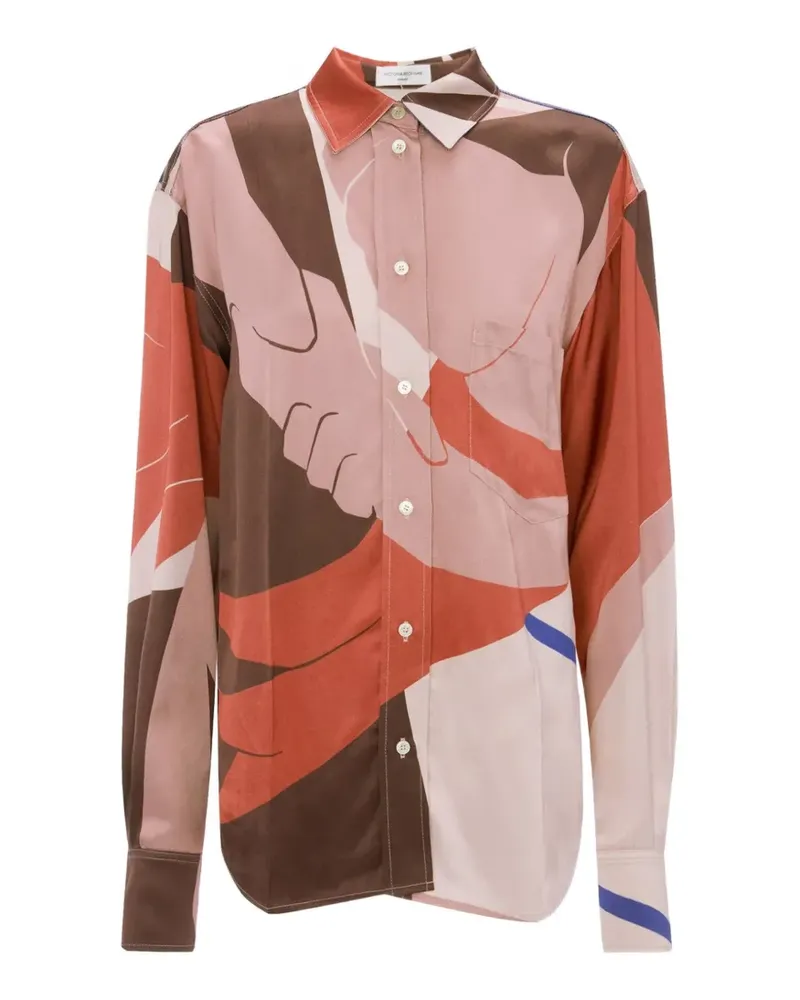Victoria Beckham Remi Hemd mit abstraktem Print - Rosa Rosa