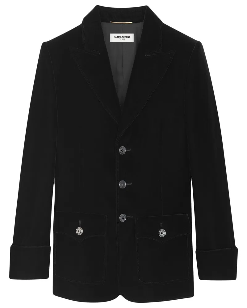 Saint Laurent Einreihiger Blazer - Schwarz Schwarz