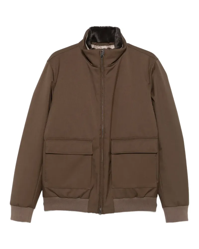 Herno Jacke mit Faux Fur-Kragen - Braun Braun