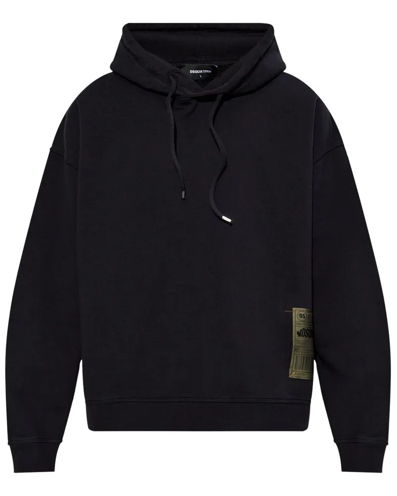 Dsquared2 Hoodie mit Logo-Patch - Schwarz Schwarz