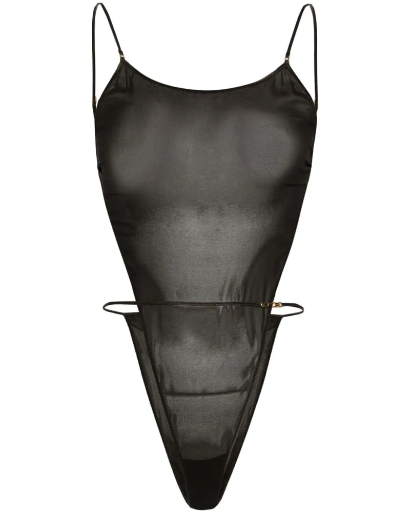 Saint Laurent Body aus Seide - Braun Braun