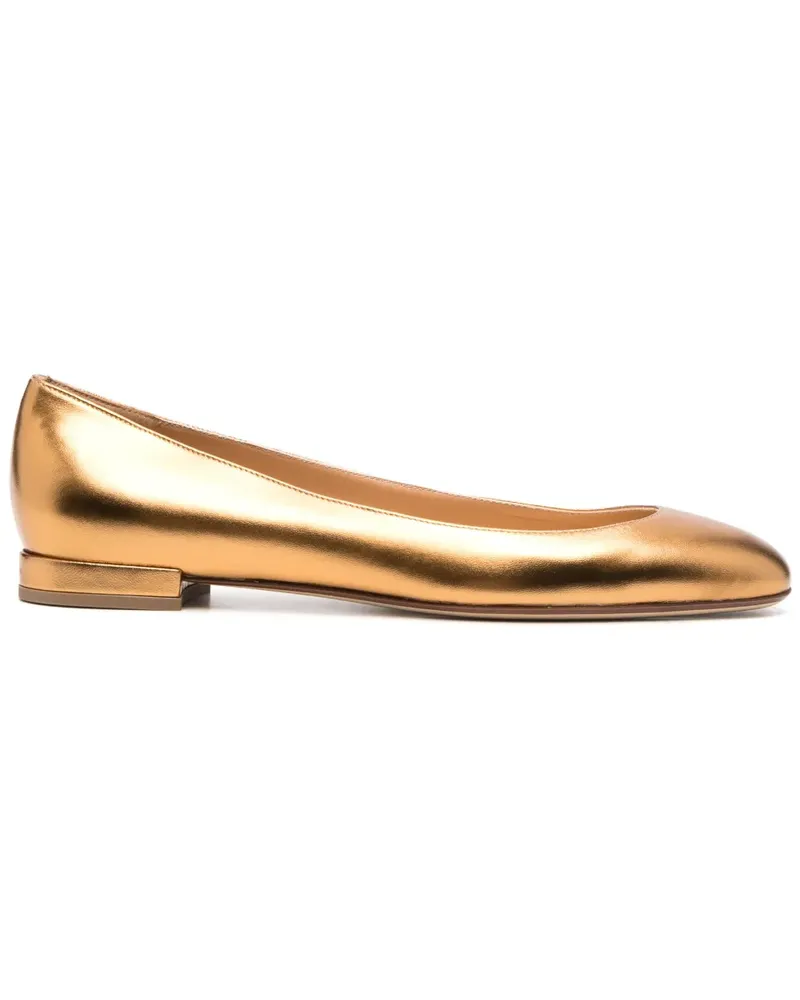 Francesco Russo Ballerinas im Metallic-Look - Gold Gold