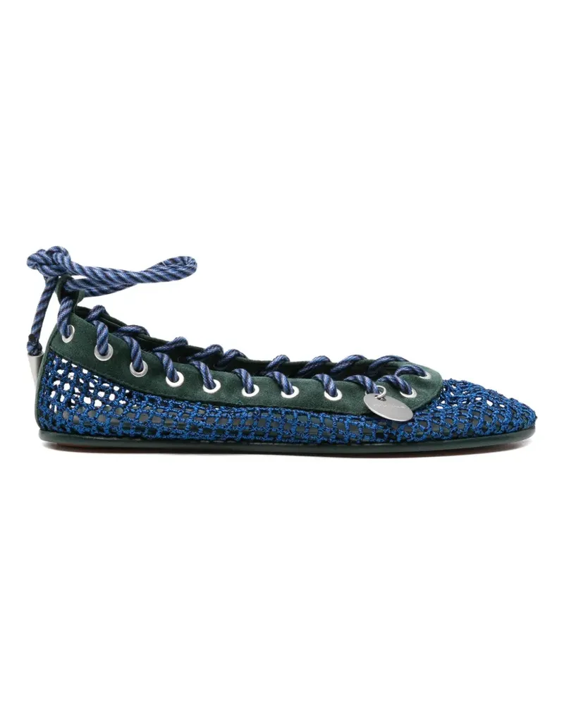 KIKO KOSTADINOV lace-up mesh ballet flats - Blau Blau