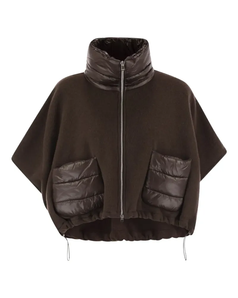 Herno Resort Poncho mit aufgesetzter Tasche - Braun Braun