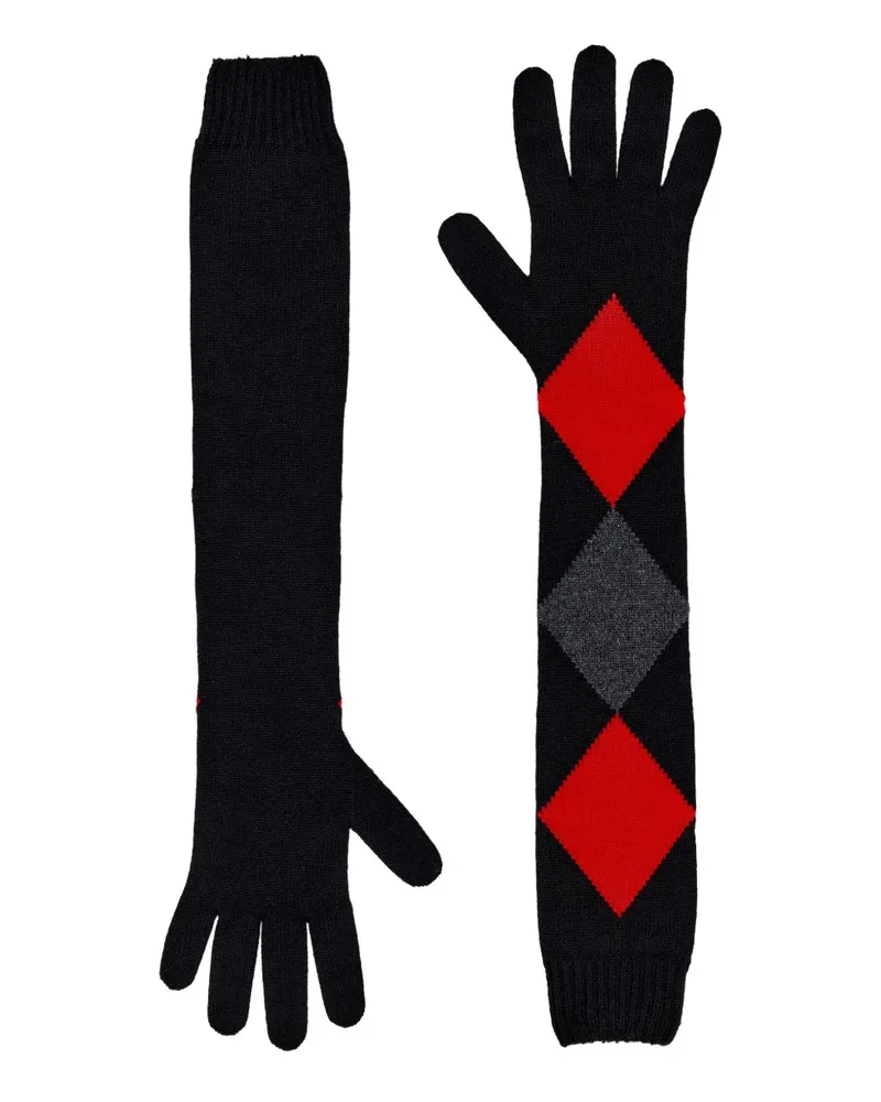 Proenza Schouler diamond-pattern cashmere gloves - Schwarz Schwarz