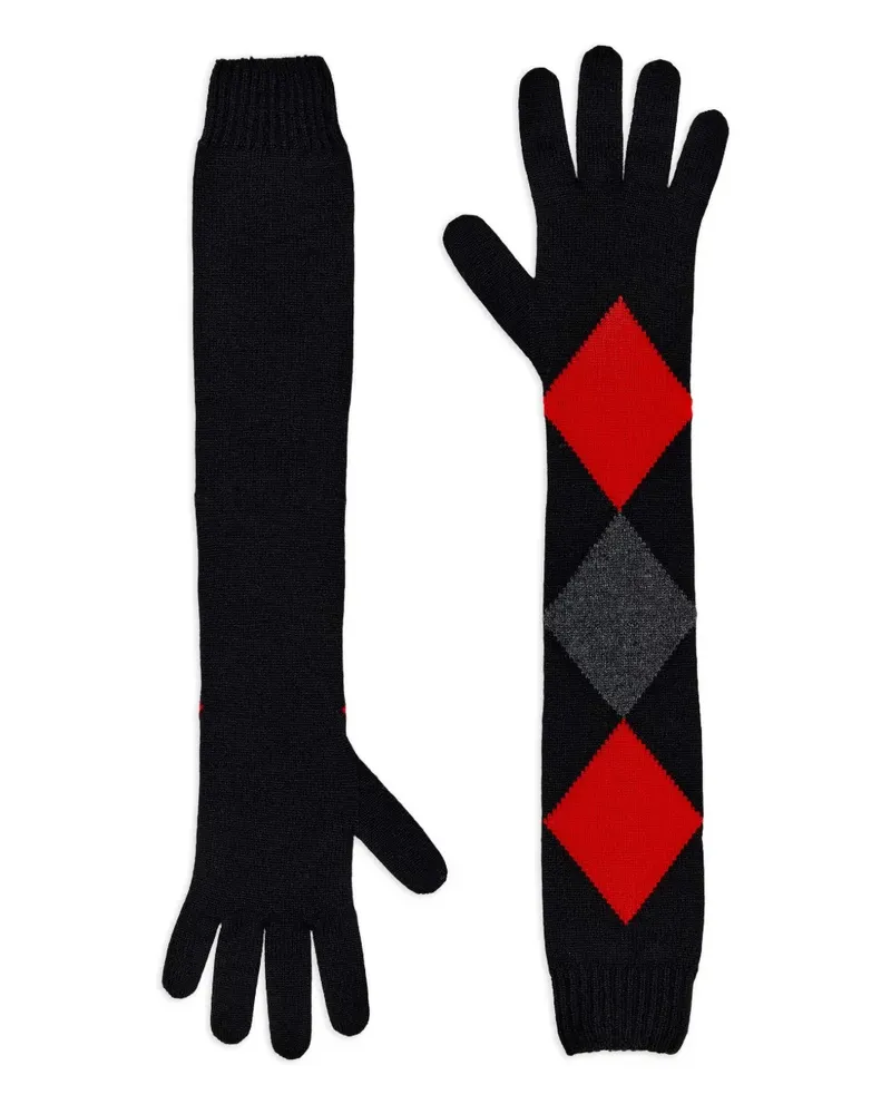 Proenza Schouler Handschuhe aus Kaschmir mit Rautenmuster - Schwarz Schwarz