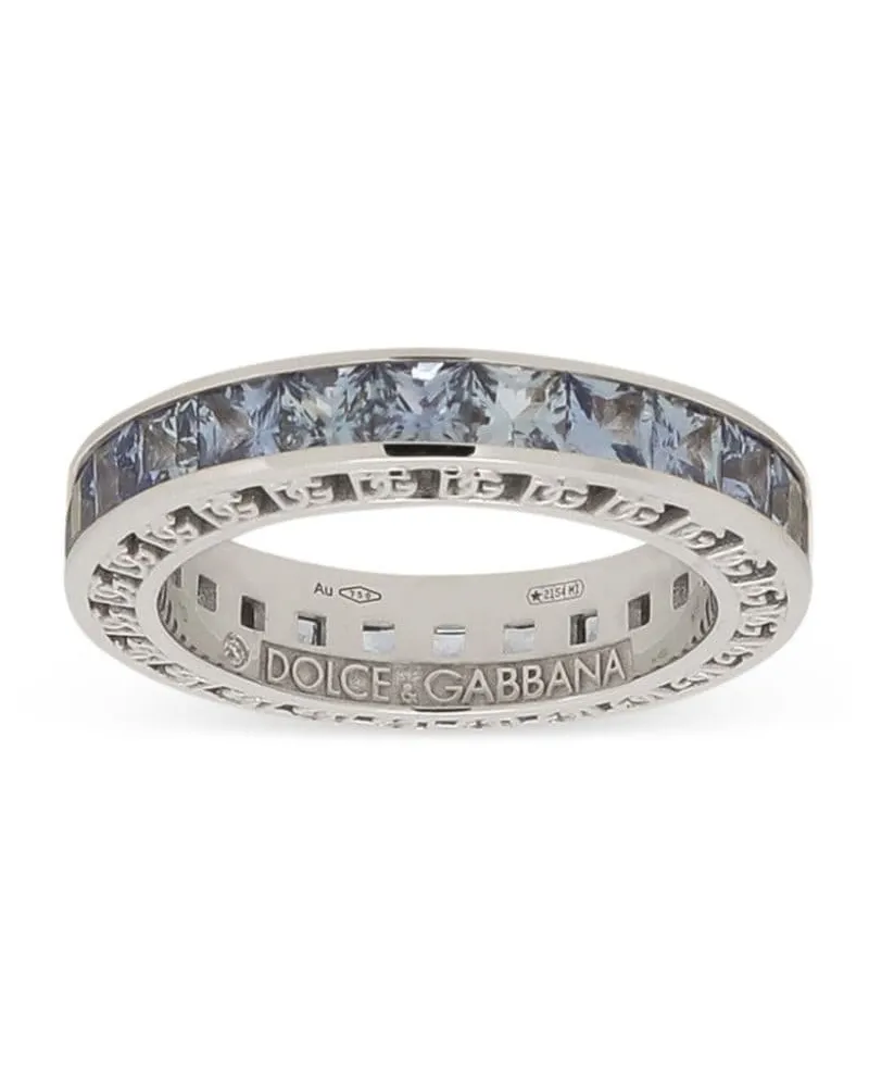 Dolce & Gabbana 18kt Anna Weißgoldring mit Saphir Weiß