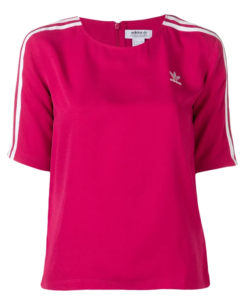 adidas T-Shirt mit Streifen - Rosa Rosa