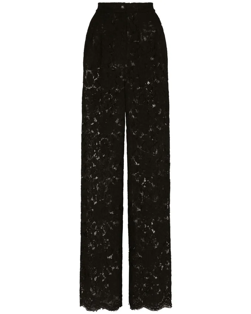 Dolce & Gabbana 1990s Hose mit Blumenmuster - Schwarz Schwarz