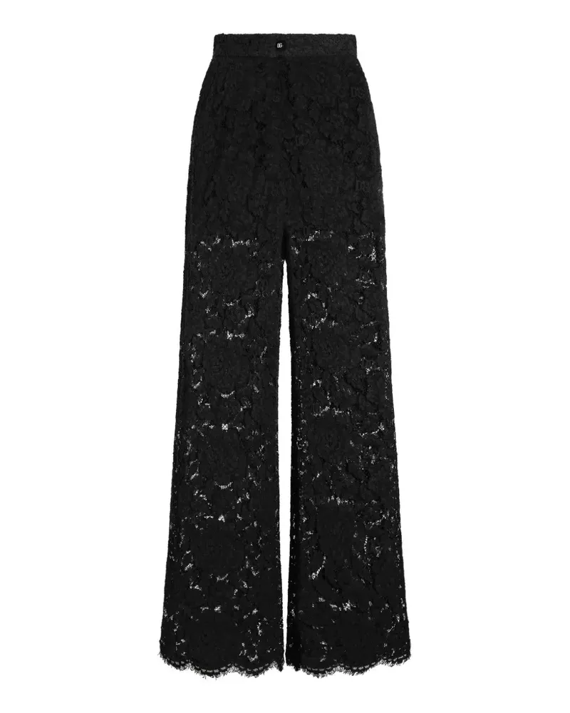 Dolce & Gabbana 1990 Hose mit Blumenmuster - Schwarz Schwarz