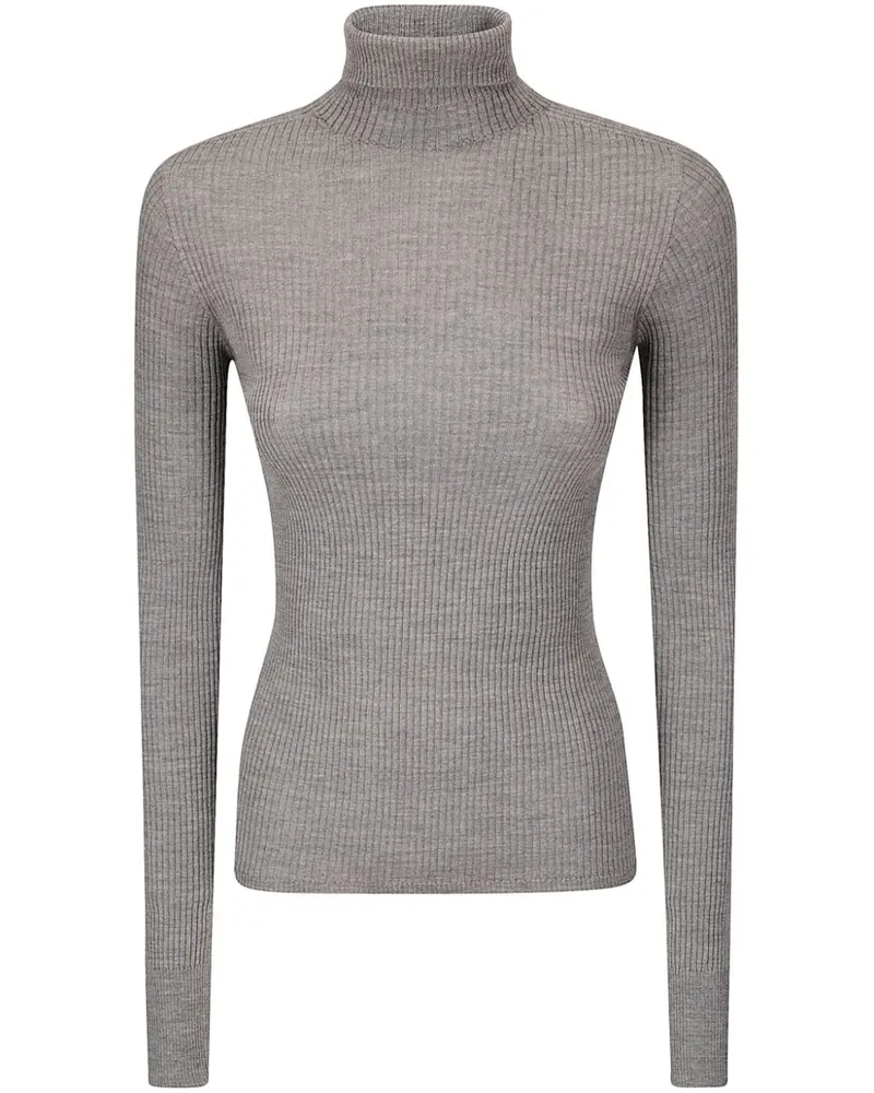 SPORTMAX Gerippter Pullover Grau