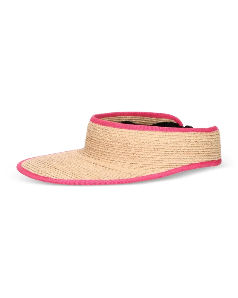 Borsalino Jenny woven contrast-trim visor - Nude Nude