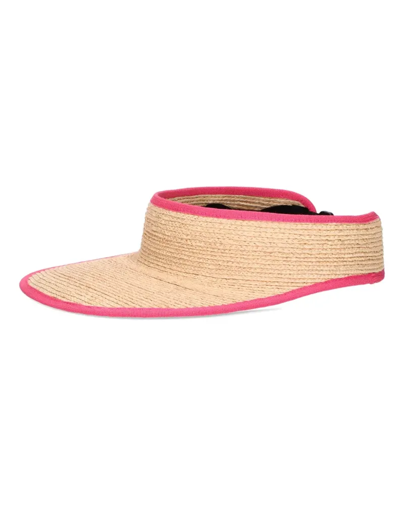 Borsalino Jenny woven contrast-trim visor - Nude Nude
