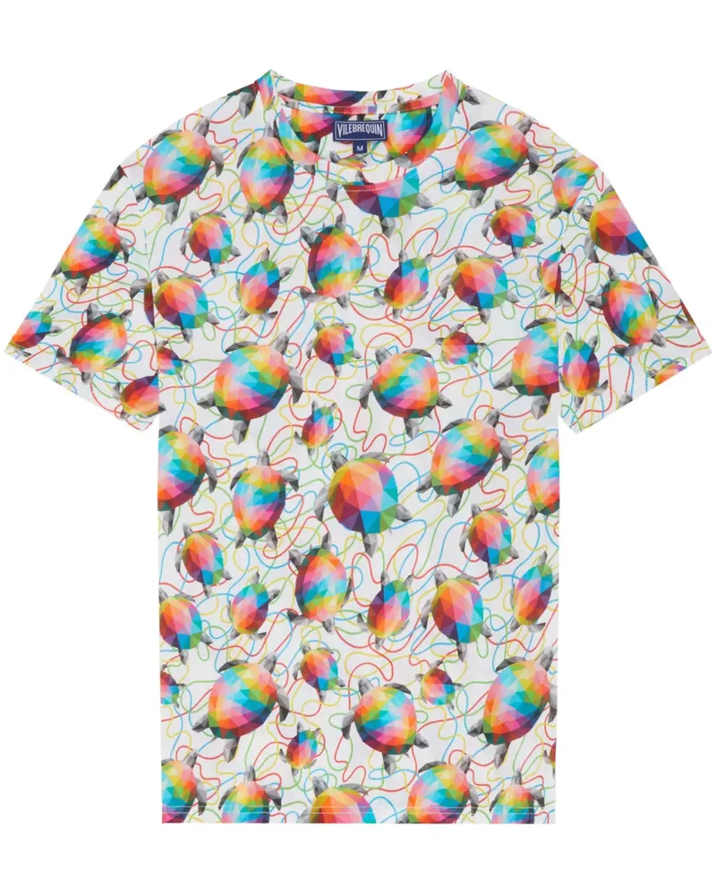 Vilebrequin x Okuda San Miguel T-Shirt mit Schildkröten-Print - Weiß Weiß