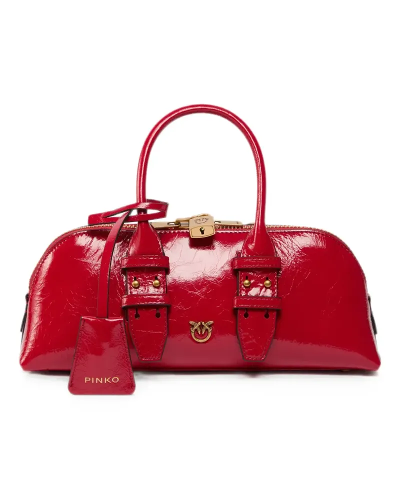 Pinko Escape Bag Horizontal small handbag in new shiny leather - Rot Rot