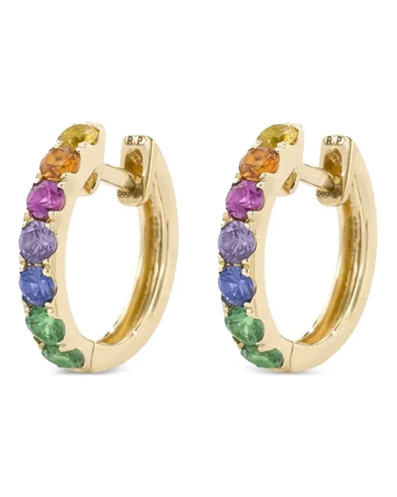 Robinson Pelham 14K yellow gold rainbow sapphire hoop earrings Gold