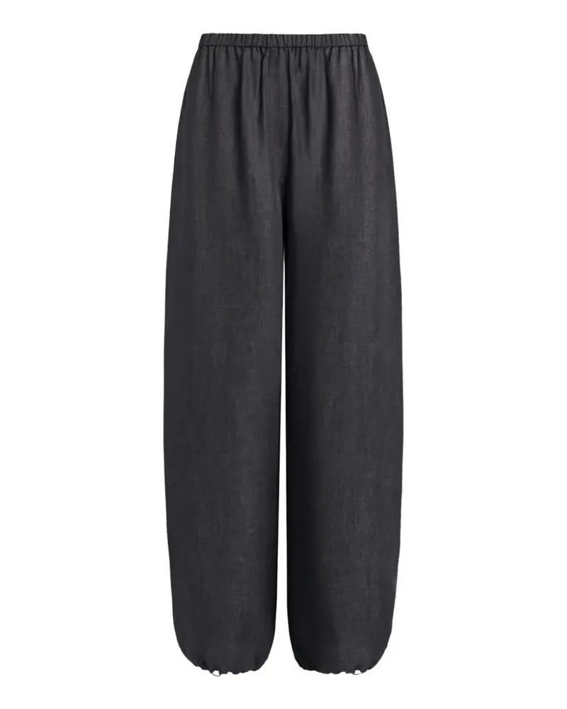 12 STOREEZ Delave Leinenhose mit Kordelzug - Grau Grau