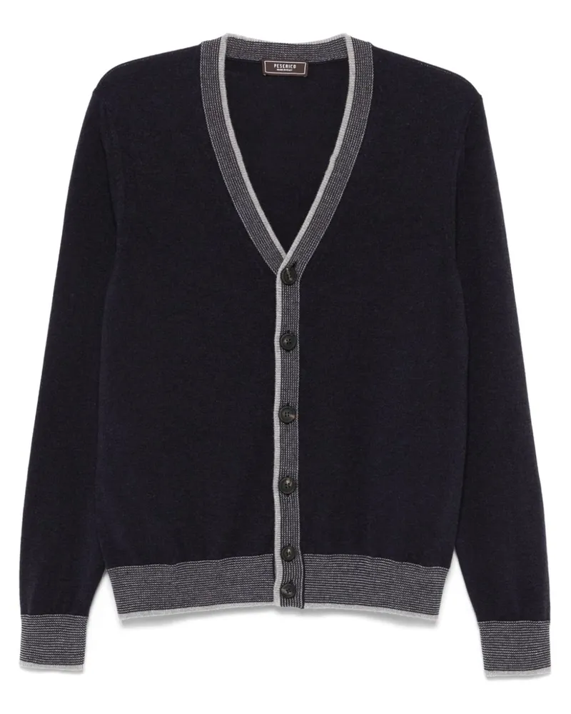 Peserico Cardigan mit Kontrastborten - Blau Blau