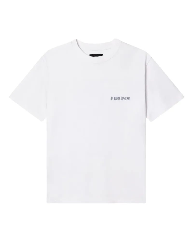 PURPLE BRAND T-Shirt mit Gothic-Print - Weiß Weiß