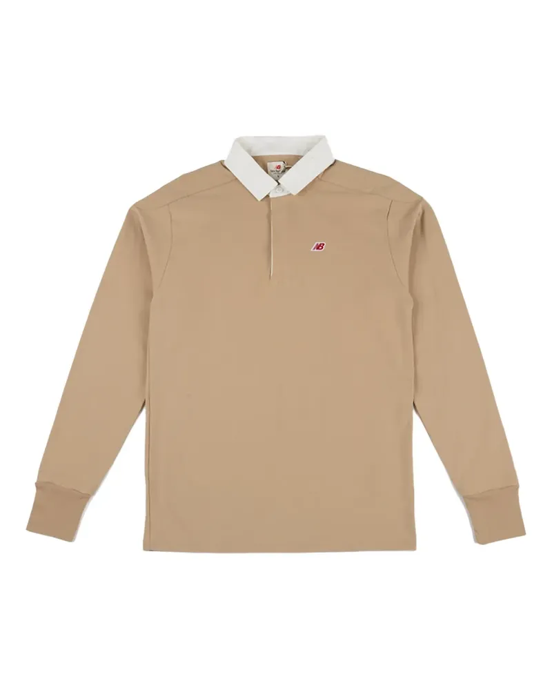 New Balance Poloshirt mit gerippten Bündchen - Braun Braun