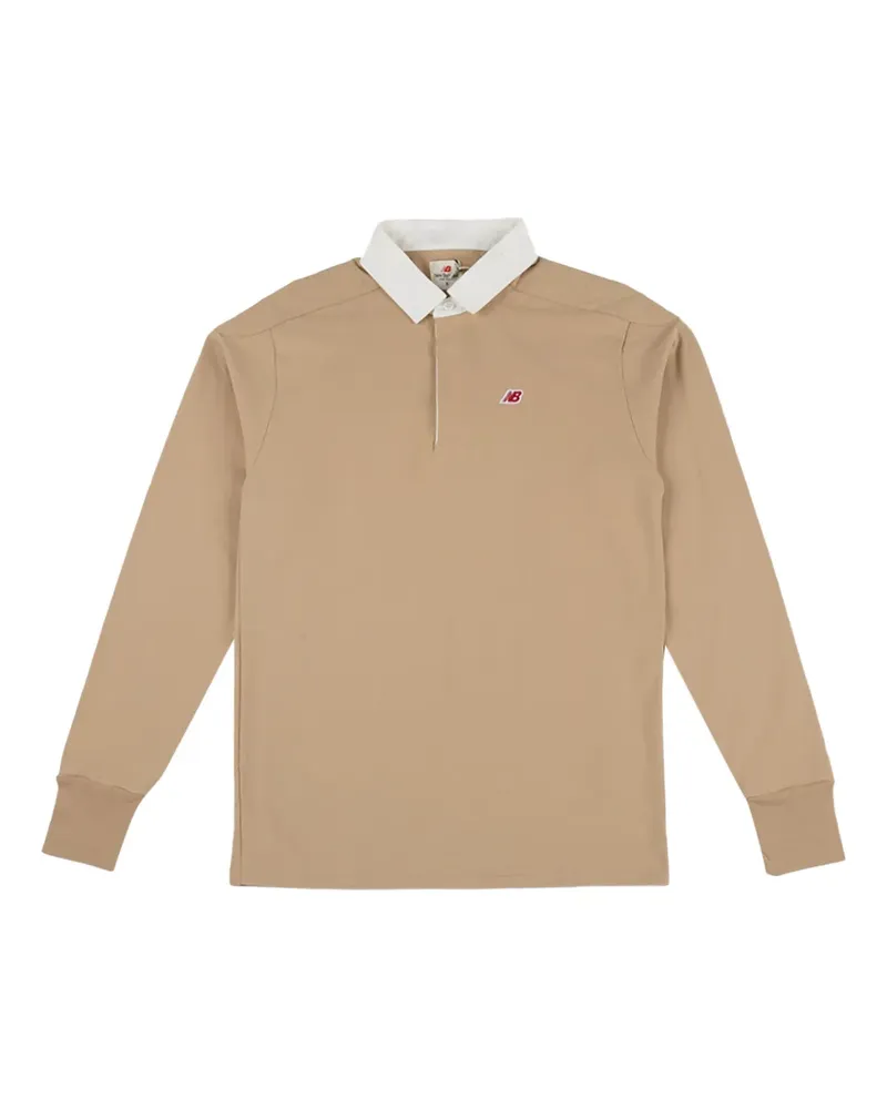 New Balance Poloshirt mit gerippten Bündchen - Braun Braun