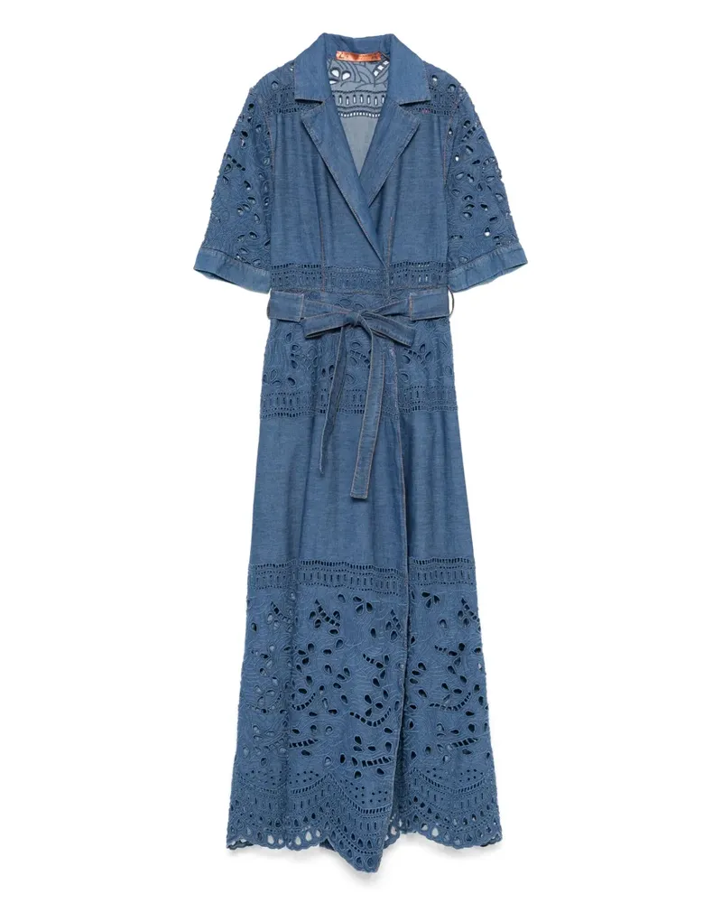 Ermanno Scervino Kleid mit Spitzenverzierung - Blau Blau