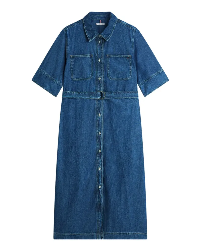 Tommy Hilfiger belted button-down midi dress - Blau Blau