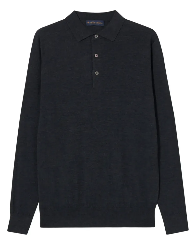 Brooks Brothers Polo-Pullover aus Merinowolle - Grau Grau