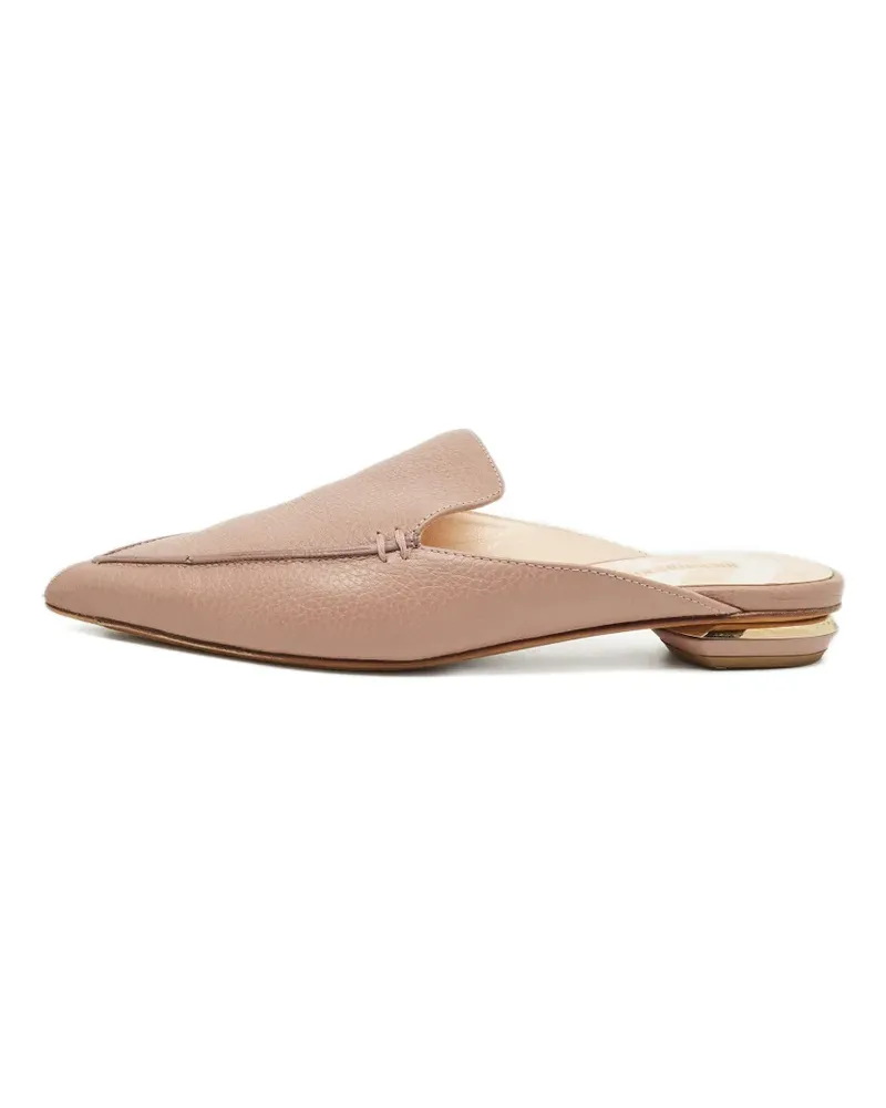 Nicholas Kirkwood pointed leather mules - Nude Nude