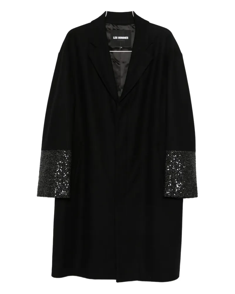 Les Hommes sequin-embellished coat - Schwarz Schwarz