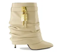 Stiletto-Stiefel mit Shark Lock 90mm - Nude