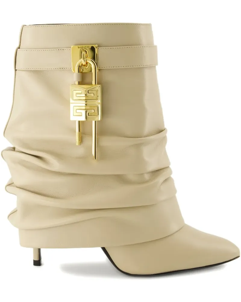Givenchy 90mm Shark Lock Stiletto leather boots - Nude Nude