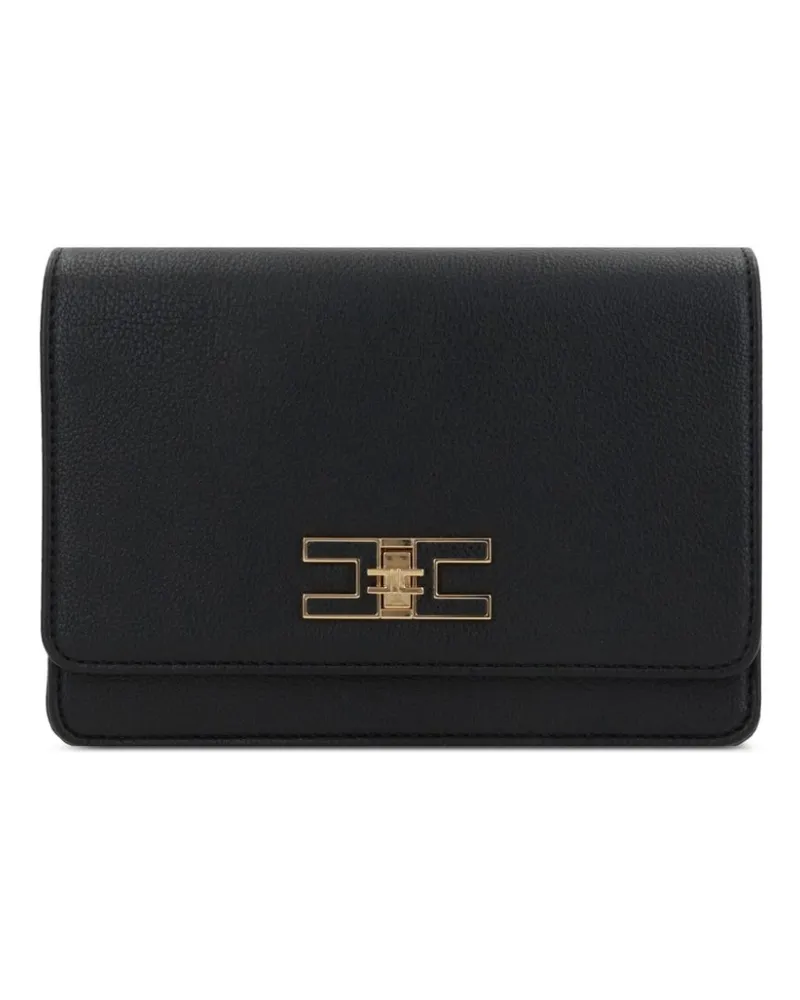 Elisabetta Franchi Schultertasche mit Groumette-Kette - Schwarz Schwarz