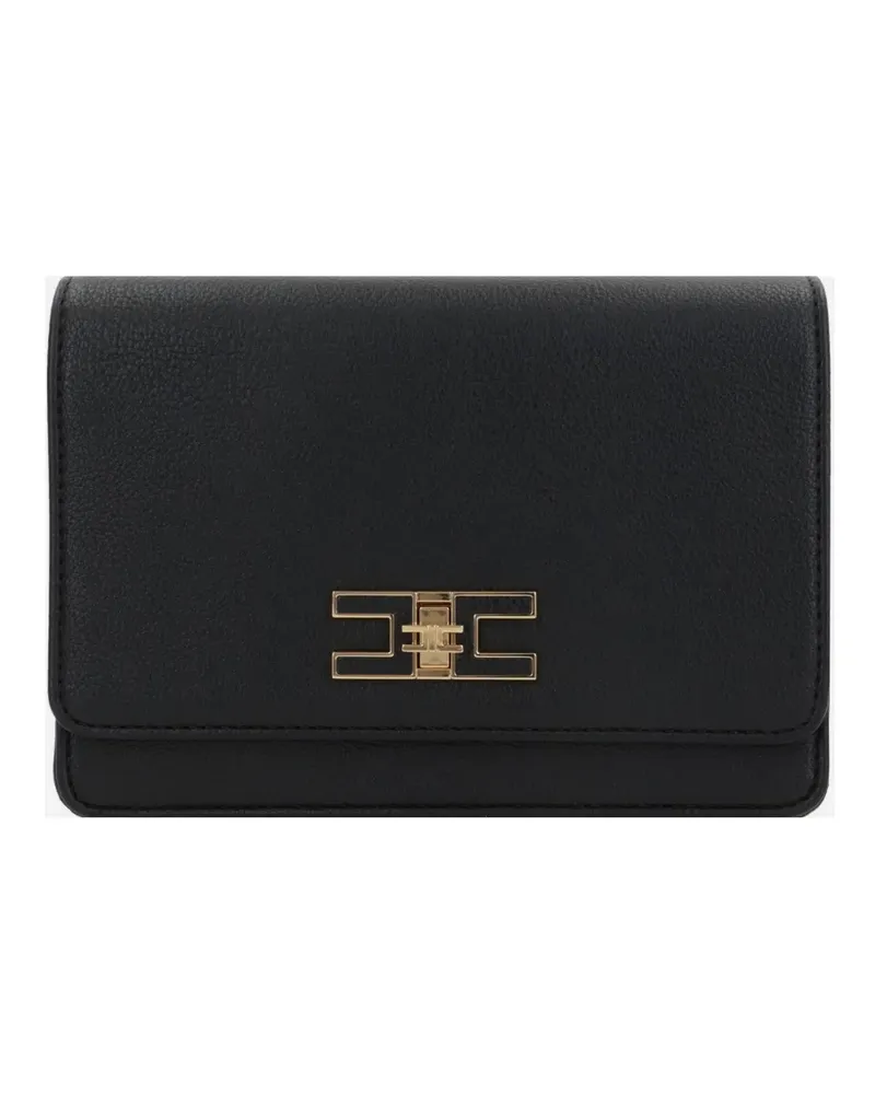 Elisabetta Franchi Schultertasche mit Groumette-Kette - Schwarz Schwarz