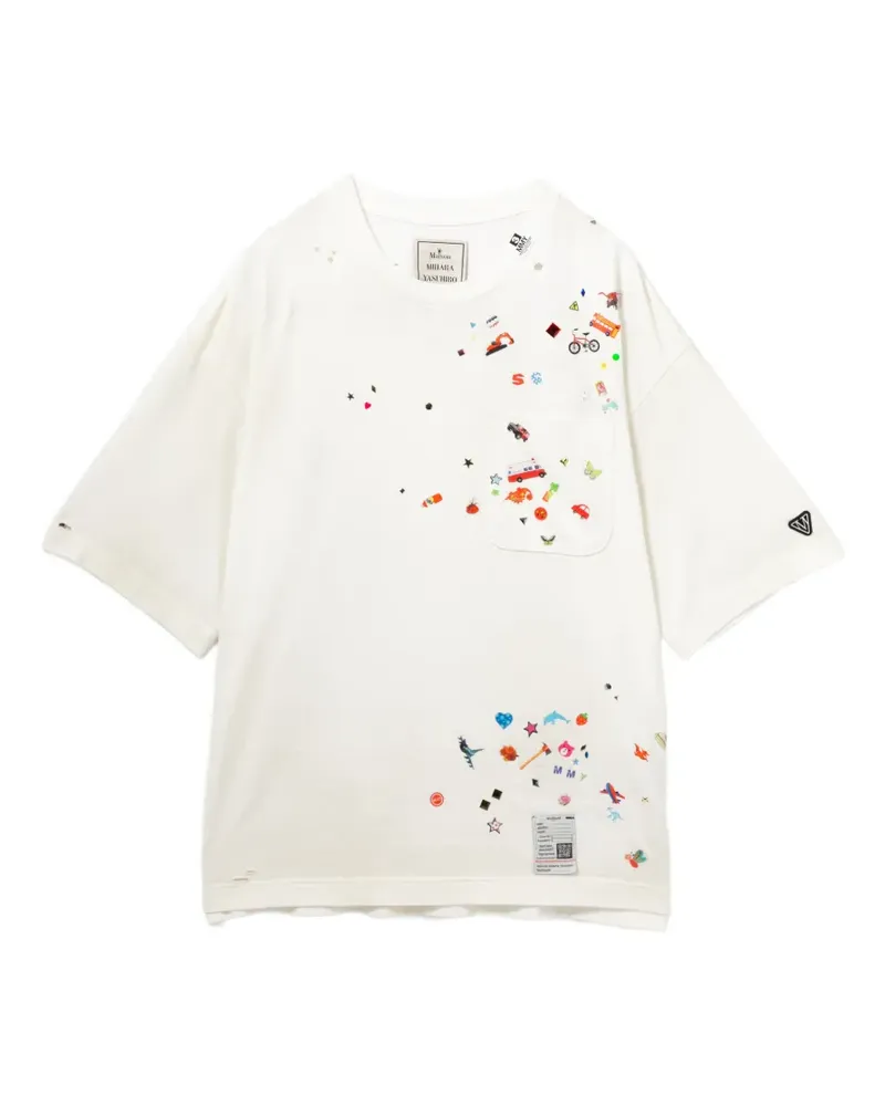 MIHARAYASUHIRO T-Shirt mit verziertem Print - Nude Nude