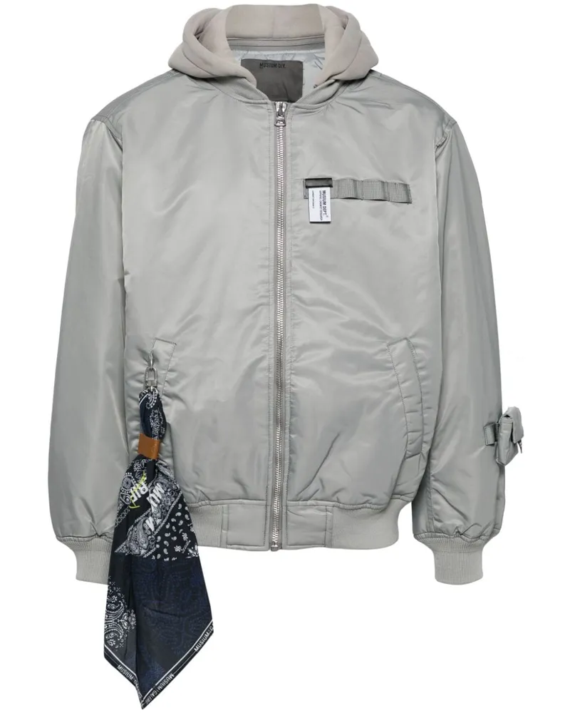Musium Div. Kapuzenjacke mit Reißverschluss - Grau Grau