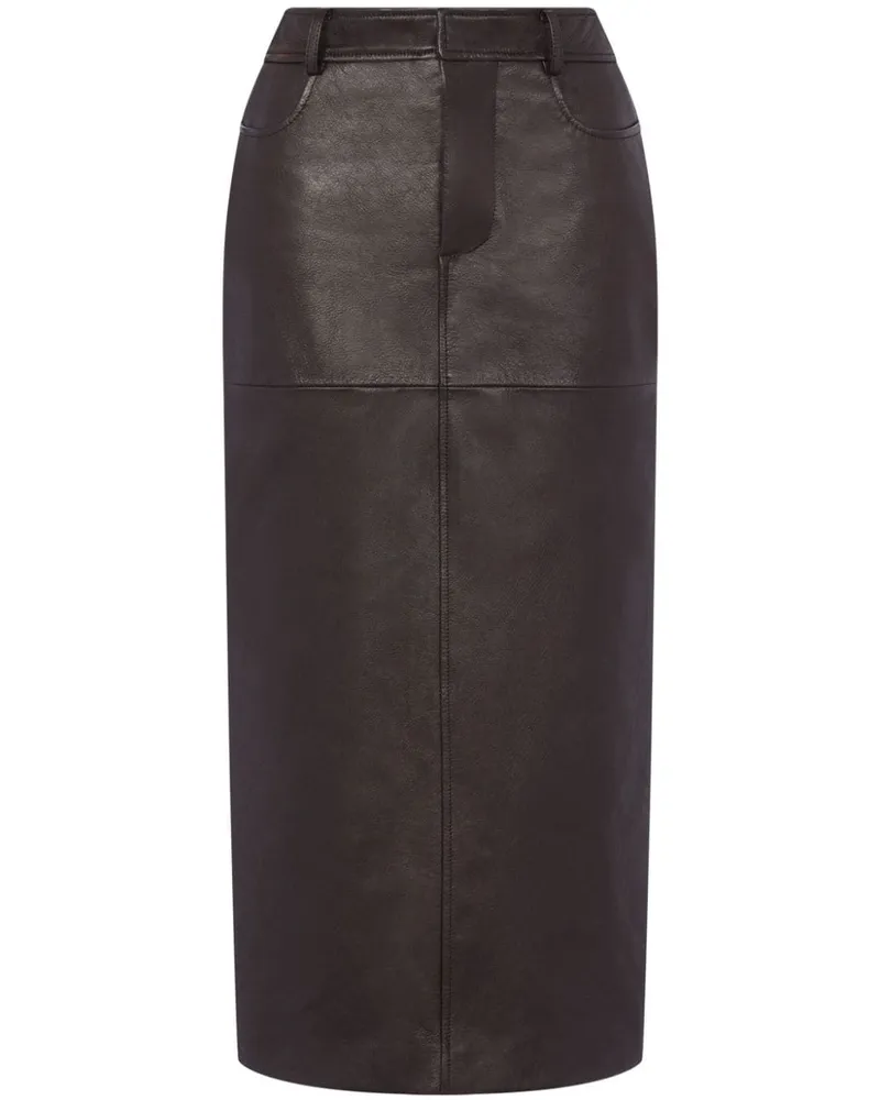 Moschino Bleistiftrock aus Leder - Braun Braun