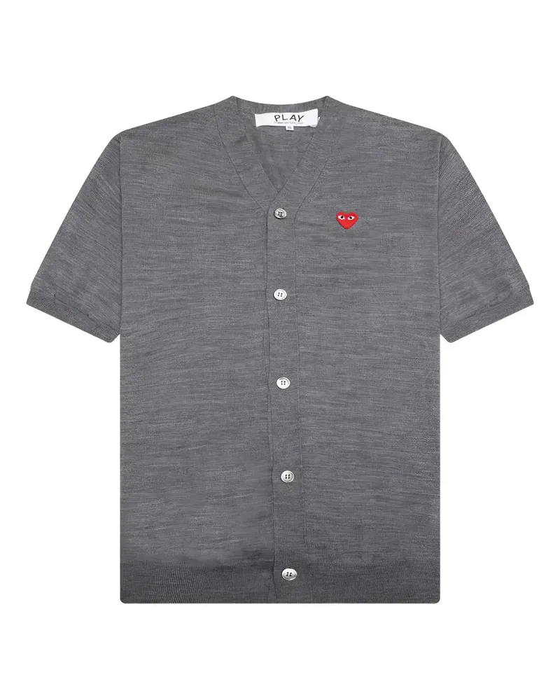 Comme des Garçons heart-patch short-sleeve cardigan - Grau Grau