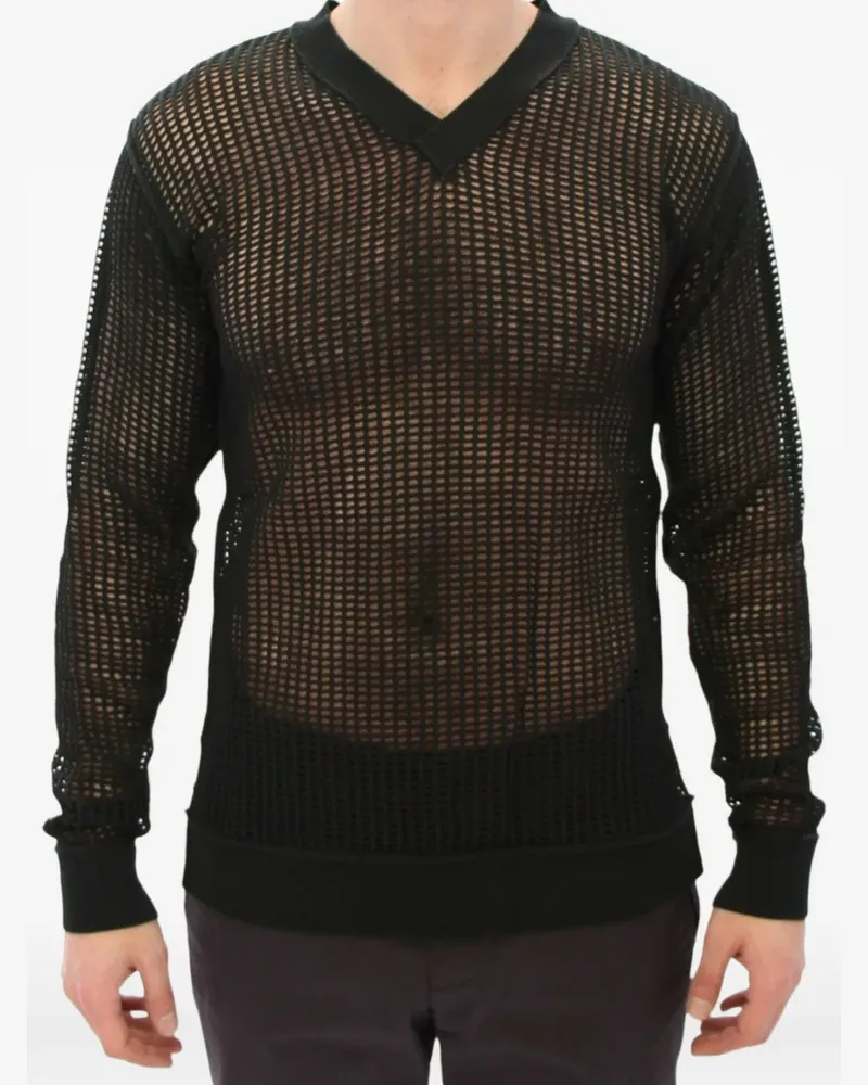 Dolce & Gabbana mesh-knit V-neck sweater - Grün Grün