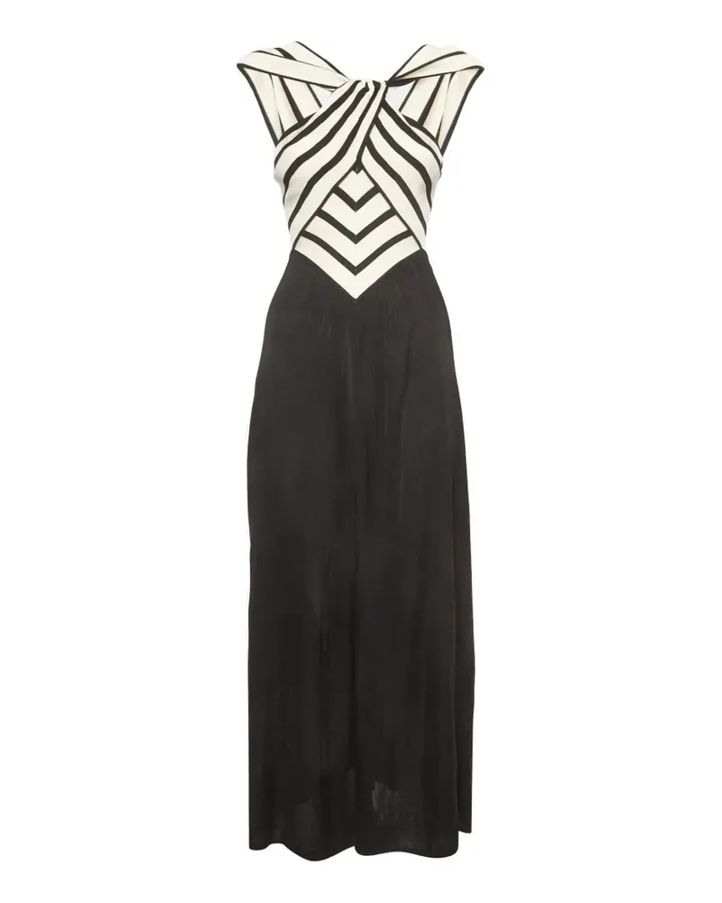 Zimmermann Gestreiftes Natura Maxikleid - Schwarz Schwarz
