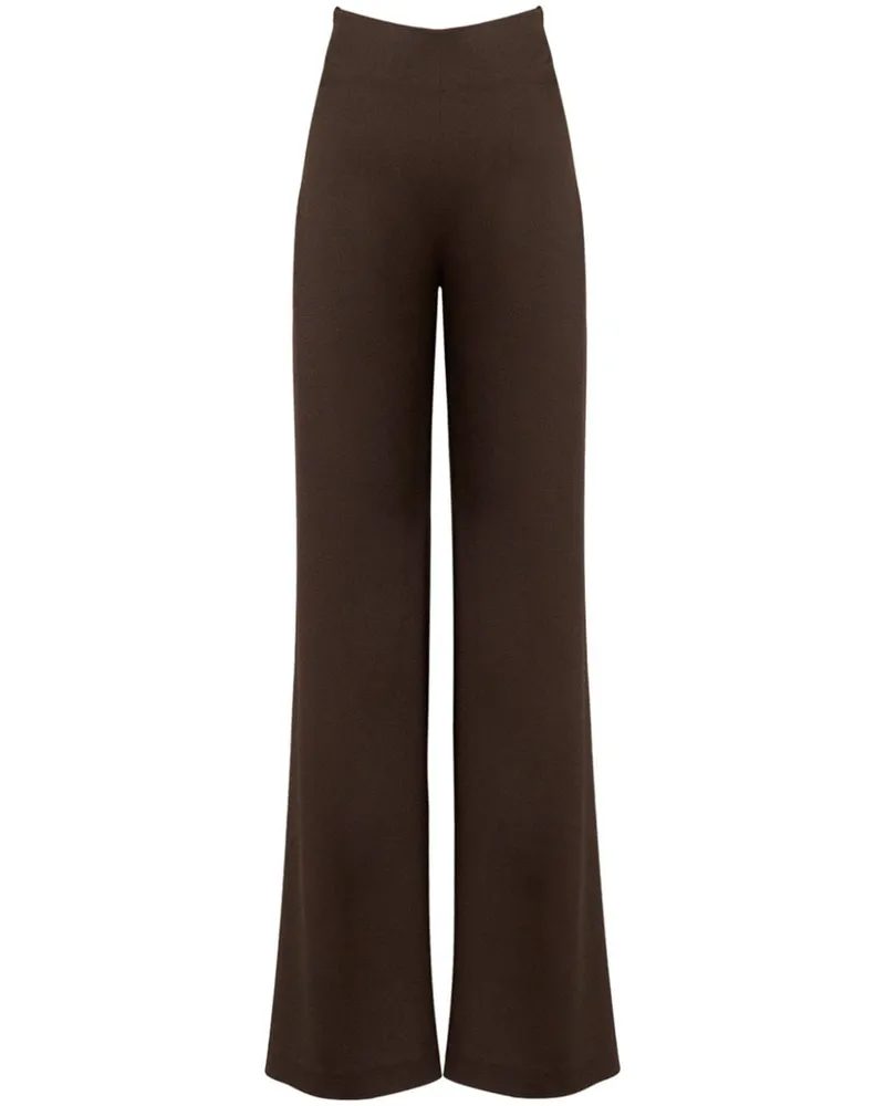 Silvia Tcherassi Palermo High-Waist-Hose mit geradem Bein - Braun Braun