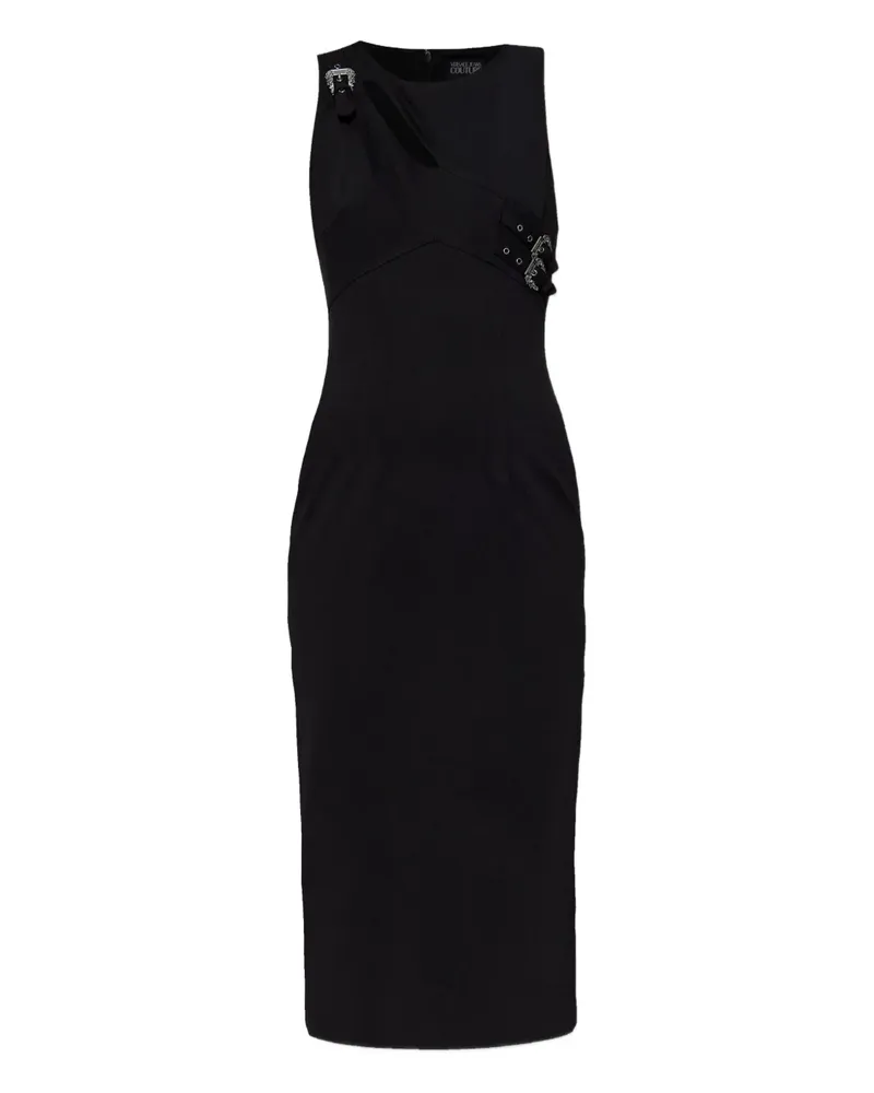 Versace Jeans Midikleid mit Cut-Out-Schnalle - Schwarz Schwarz