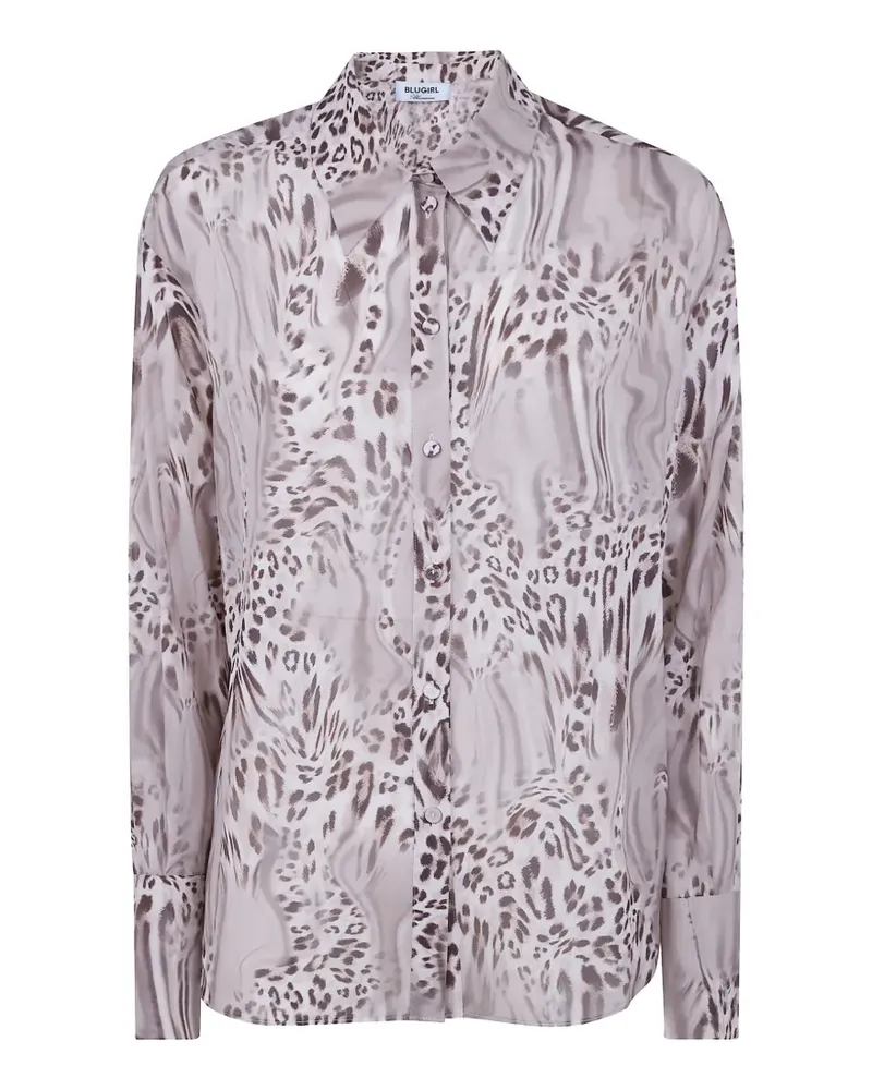 Blumarine Hemd mit Animal-Print - Grau Grau