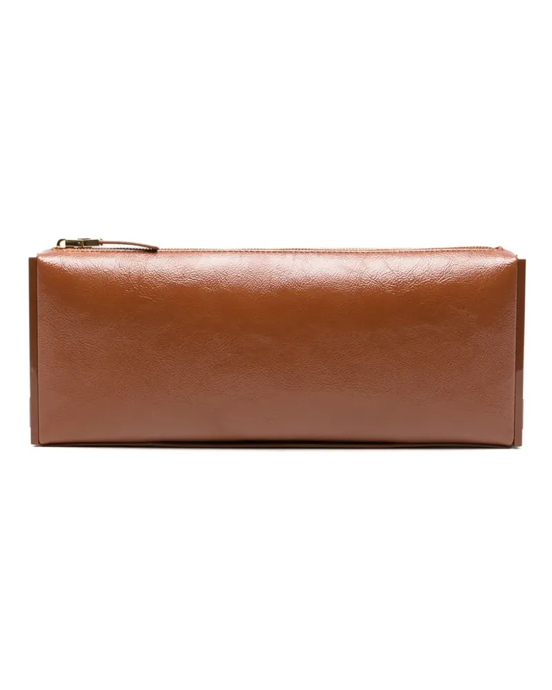 Elisabetta Franchi Clutch in Knitteroptik - Braun Braun