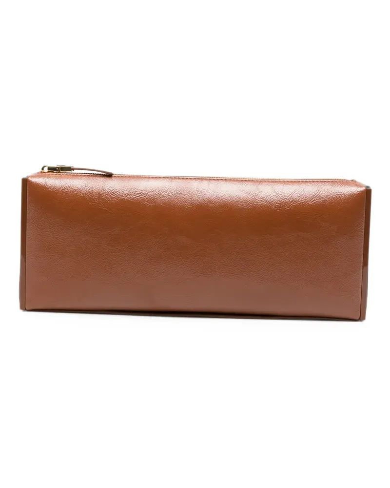 Elisabetta Franchi Clutch in Knitteroptik - Braun Braun
