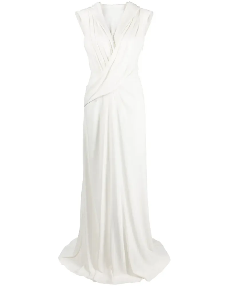 Alberta Ferretti Drapiertes Maxikleid - Weiß Weiß