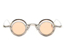 clip-on round-frame sunglasses