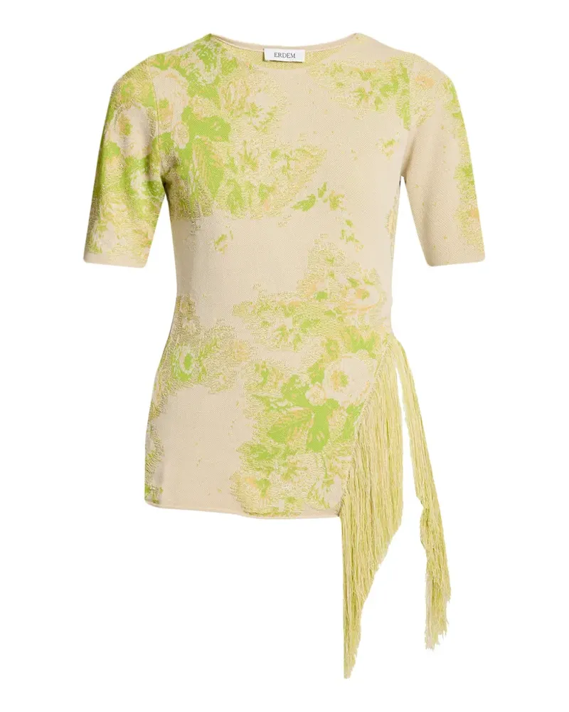 Erdem floral-pattern T-shirt - Nude Nude