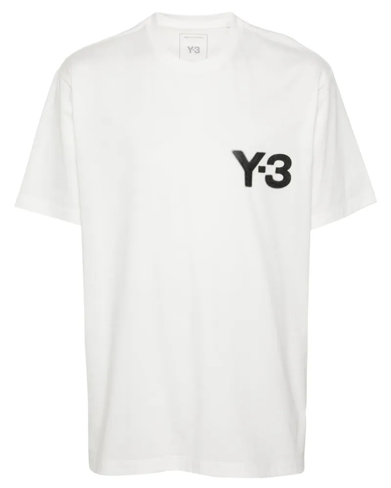 Y-3 T-Shirt mit Logo-Print Weiß